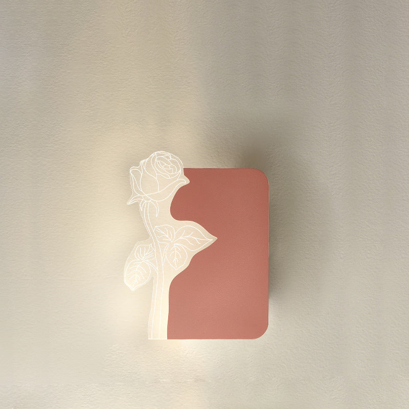 Art Deco Acrylic Rose Flower Shade LED Wall Sconce Lamp