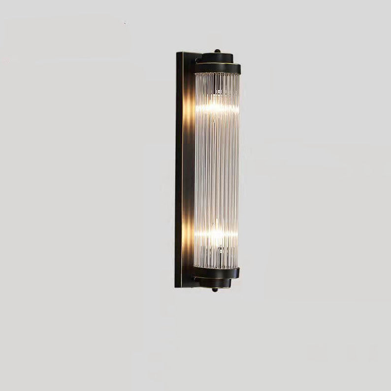 Crystal Cylinder Column Rotation 2-Light Wall Sconce Lamp