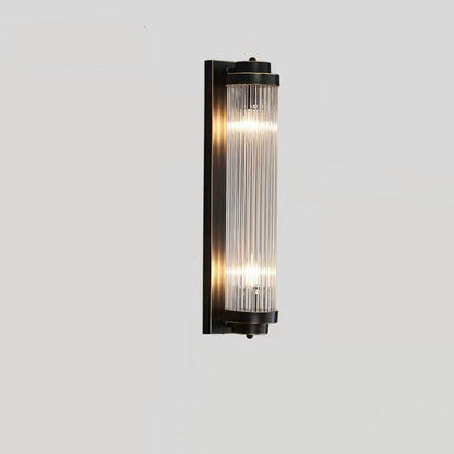 Crystal Cylinder Column Rotation 2-Light Wall Sconce Lamp