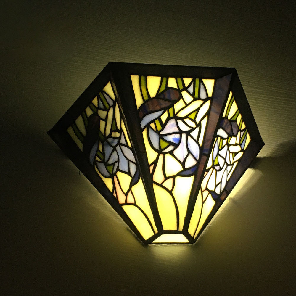 Tiffany Flower Dragonfly 1-Light Wall Sconce Lamp
