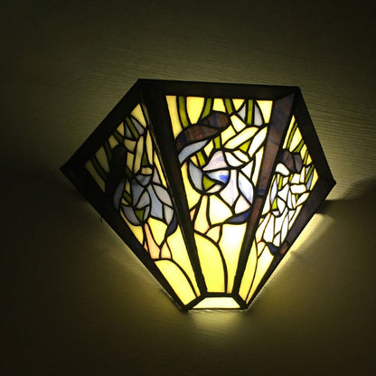 Tiffany Flower Dragonfly 1-Light Wall Sconce Lamp