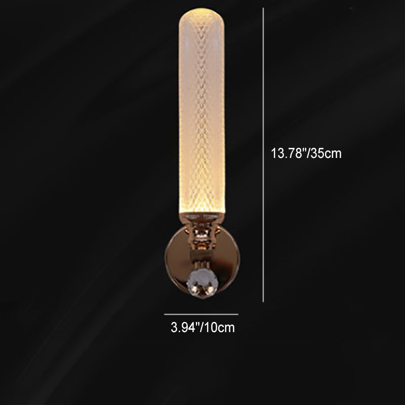 Cylindrical Hardware Acrylic 1-Light Wall Sconce Lamp