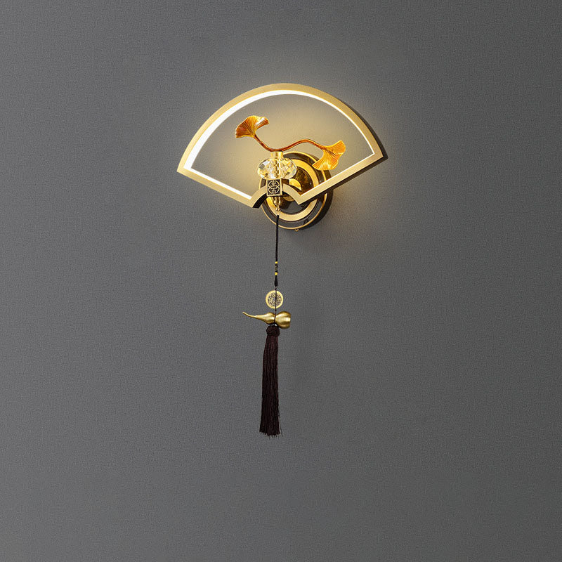 Chinese Copper Magnesium Acrylic LED Wall Sconce Lamp