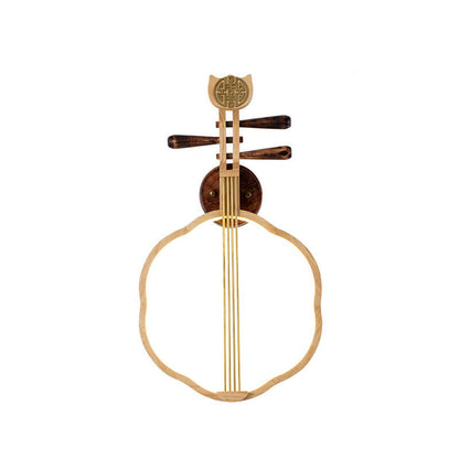 Chinese Pipa Instrument Zen Decoration LED Wall Sconce Lamp