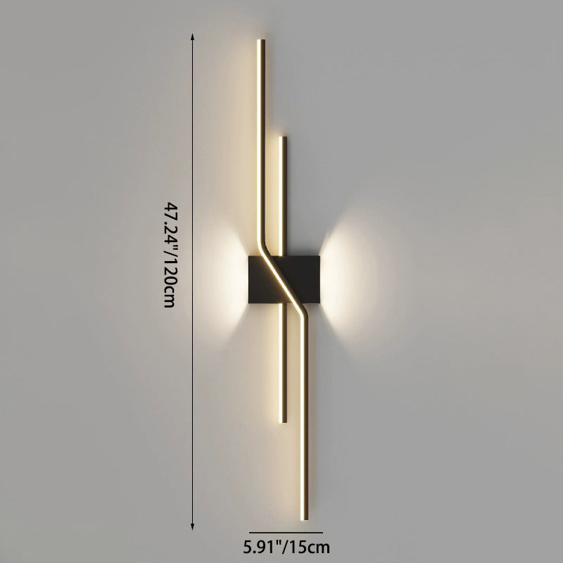 Aluminum Geometric Long Straight Line LED Wall Sconce Lamp