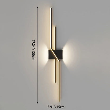 Aluminum Geometric Long Straight Line LED Wall Sconce Lamp