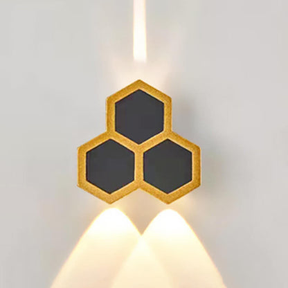 Outdoor Combination Black Gold LED Wall Sconce Lamp