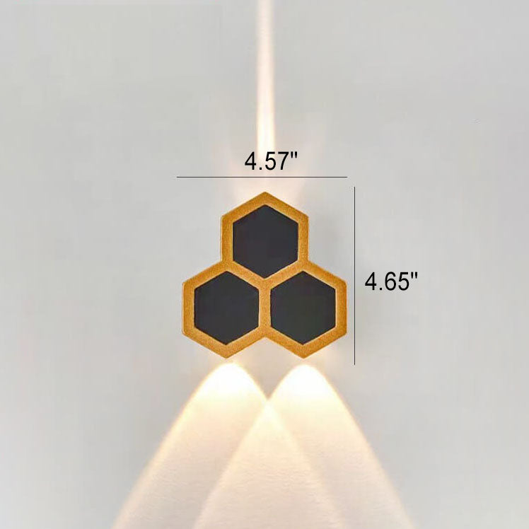 Outdoor Combination Black Gold LED Wall Sconce Lamp