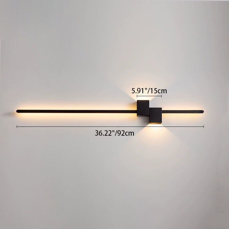 Strip Rectangle Iron Aluminum LED Wall Sconce Lamp