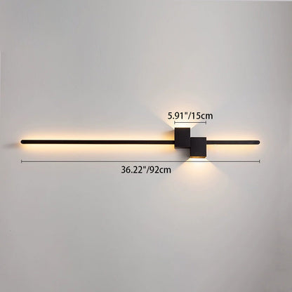 Strip Rectangle Iron Aluminum LED Wall Sconce Lamp