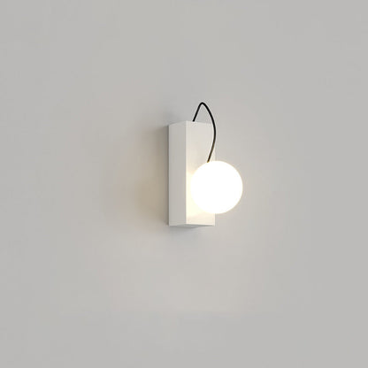 Cream Magnetic Spherical Shade 1-Light Wall Sconce Lamp