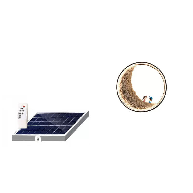 Creative Aluminum Moon Solar LED Outdoor Wall Sconce Lamp