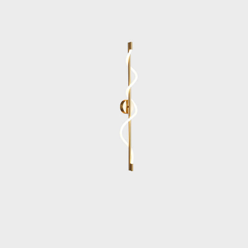 Copper-Plated Curve Long Bar Copper LED Wall Sconce Lamp