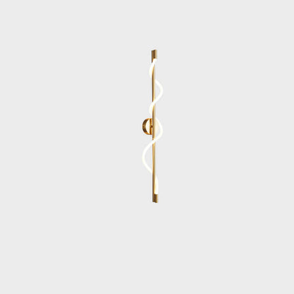 Copper-Plated Curve Long Bar Copper LED Wall Sconce Lamp