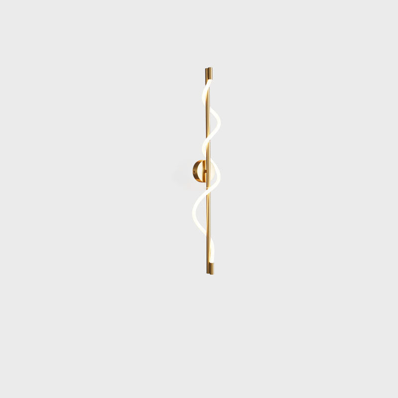 Cylinder Wave Stripe Copper Acrylic LED Wall Sconce Lamp