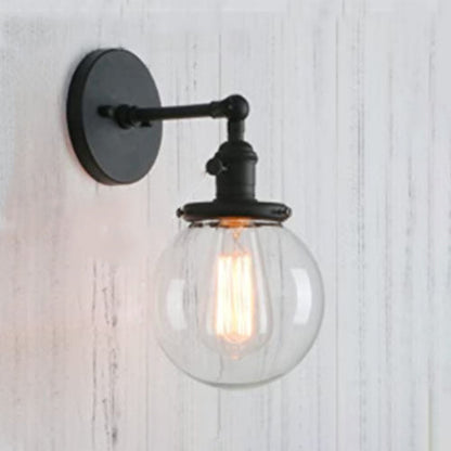 Modern Minimalist Iron Glass Orb 1-Light Wall Sconce Lamp