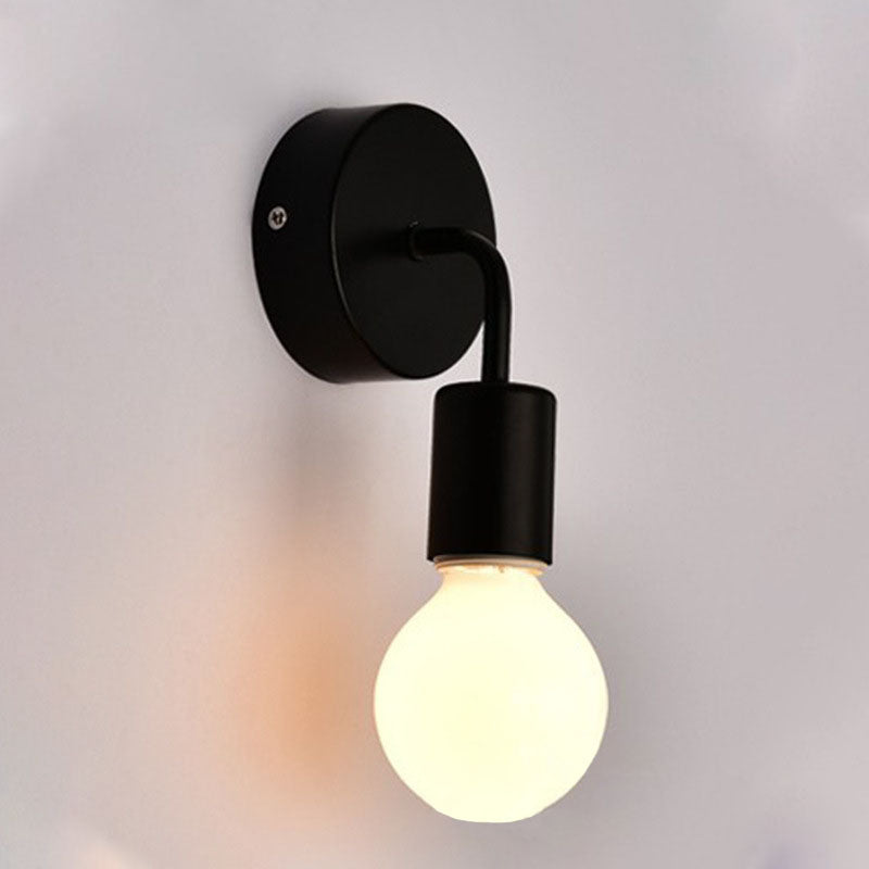 Modern Simplicity Bent Wood Iron 1-Light Wall Sconce Lamp