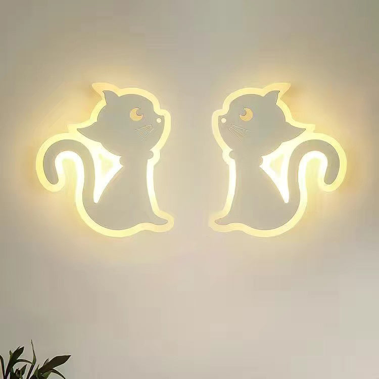 Creative Acrylic Cat Design Iron LED Wall Sconce Lamp