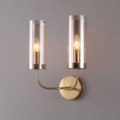 European Light Luxury Glass Iron 1/2-Light Wall Sconce Lamp