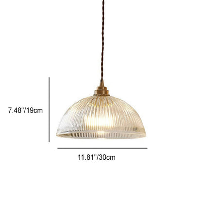 Modern Simple Clear Glass Dome Pot Lid 1-Light Pendant Light