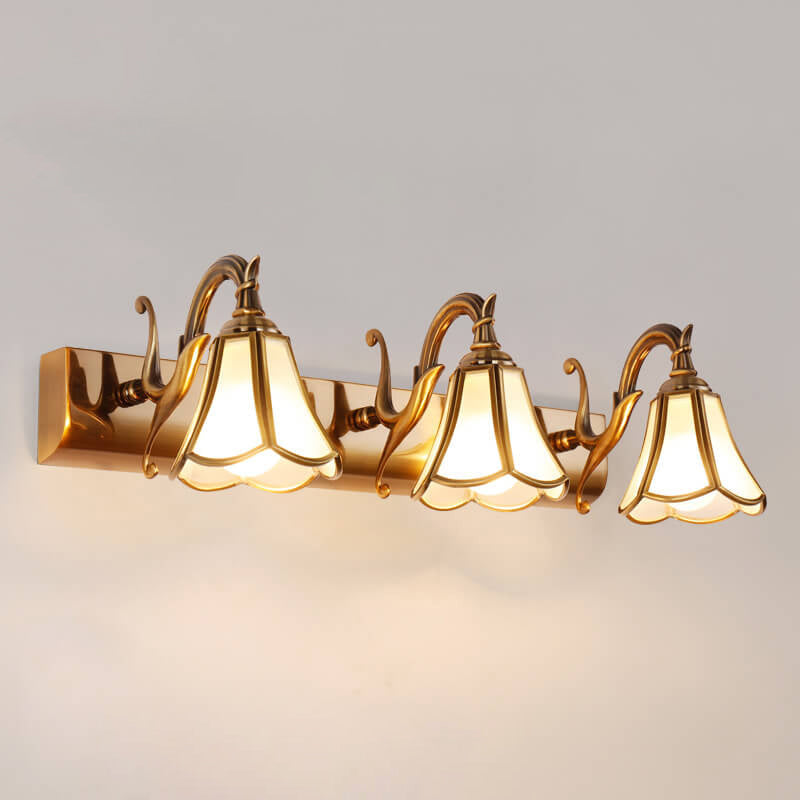 Brass 3-Light Bathroom Vanity Mirror Front Wall Sconce Lamp