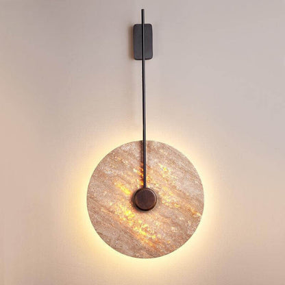 Scandinavian Iron Yellow Travertine LED Wall Sconce Lamp
