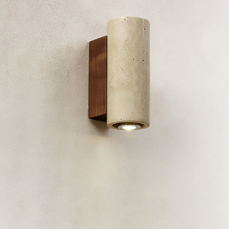 Japanese Rubber Wood 1-Light Spotlight Wall Sconce Lamp