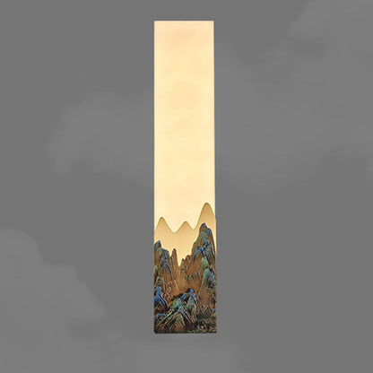 Chinese Marble All-Copper Rectangular LED Wall Sconce Lamp