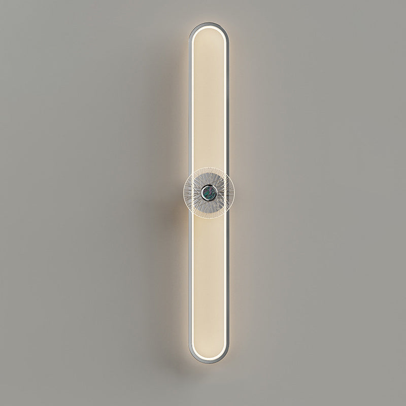 Minimalist Long Oval Hardware Aluminum LED Wall Sconce Lamp
