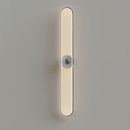 Minimalist Long Oval Hardware Aluminum LED Wall Sconce Lamp