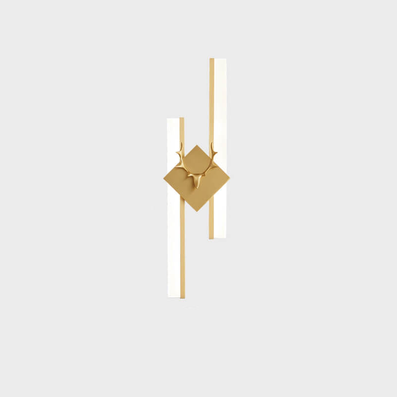 Rectangular Antler Full Copper LED Wall Sconce Lamp