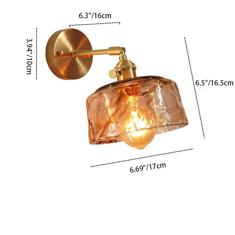 Eclectic Brass Iron Geometric 1-Light Wall Sconce Lamp