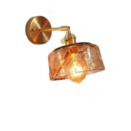 Eclectic Brass Iron Geometric 1-Light Wall Sconce Lamp