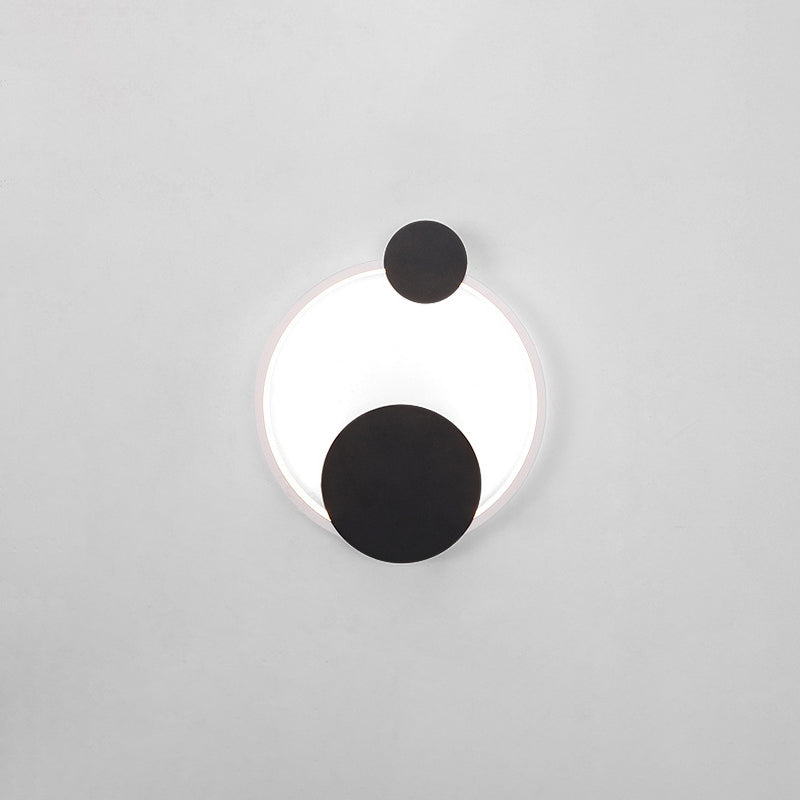 Iron Aluminum Round Elliptical LED Wall Sconce Lamp