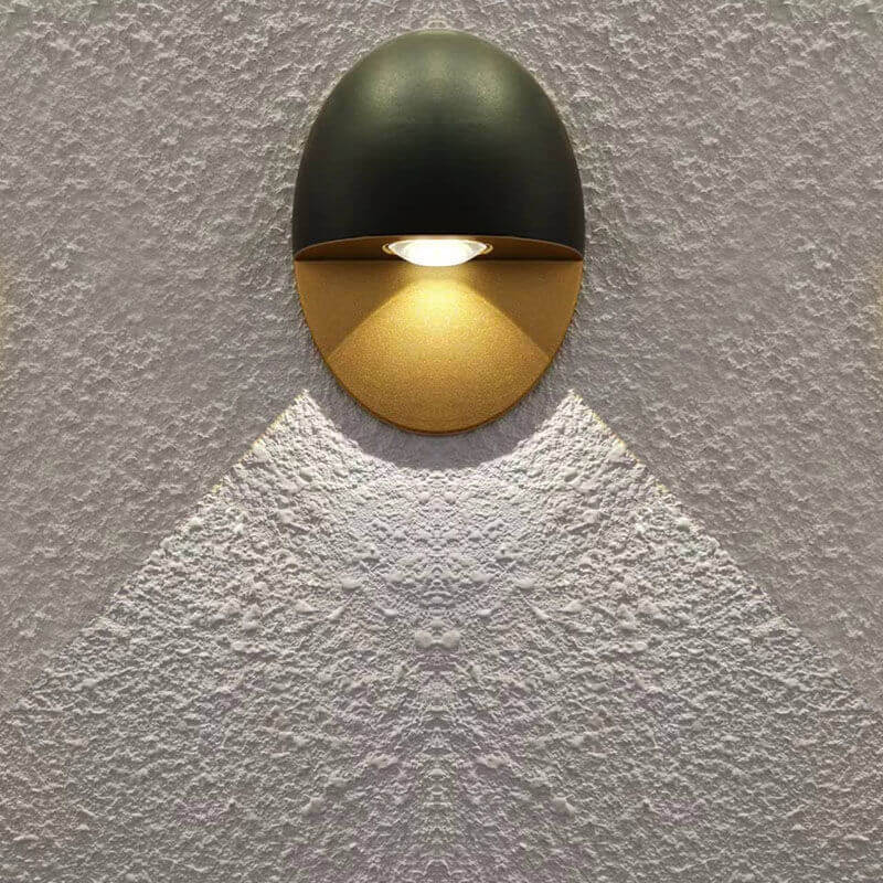 Modern Minimalist Oval Shape Aluminum Outdoor Waterproof LED Wall Sconce Lamp