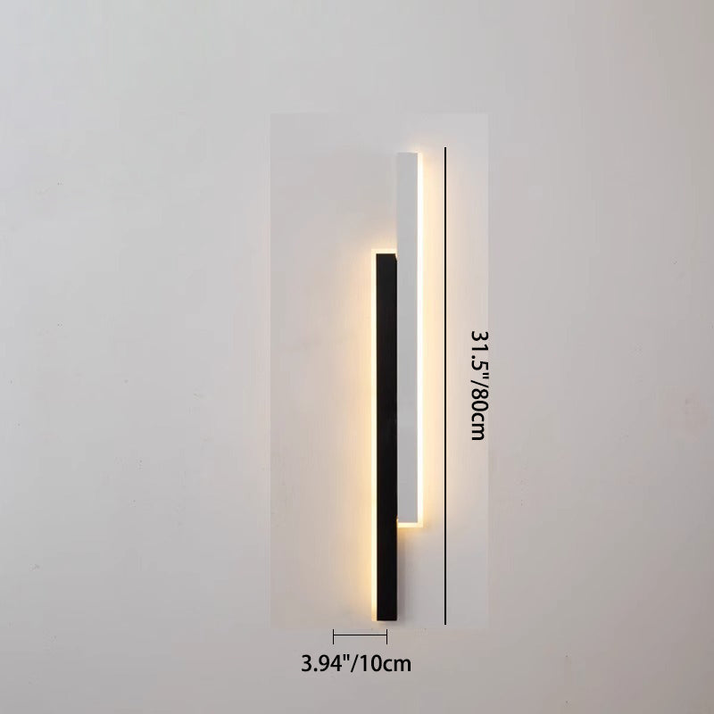 Long Rectangular Iron Acrylic LED Wall Sconce Lamp