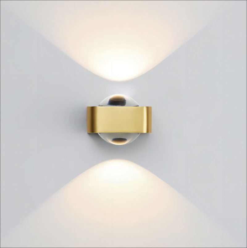 Rectangle Stainless Steel Copper Glass LED Wall Sconce Lamp