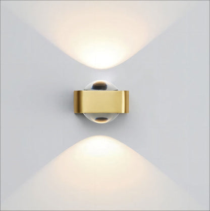 Rectangle Stainless Steel Copper Glass LED Wall Sconce Lamp