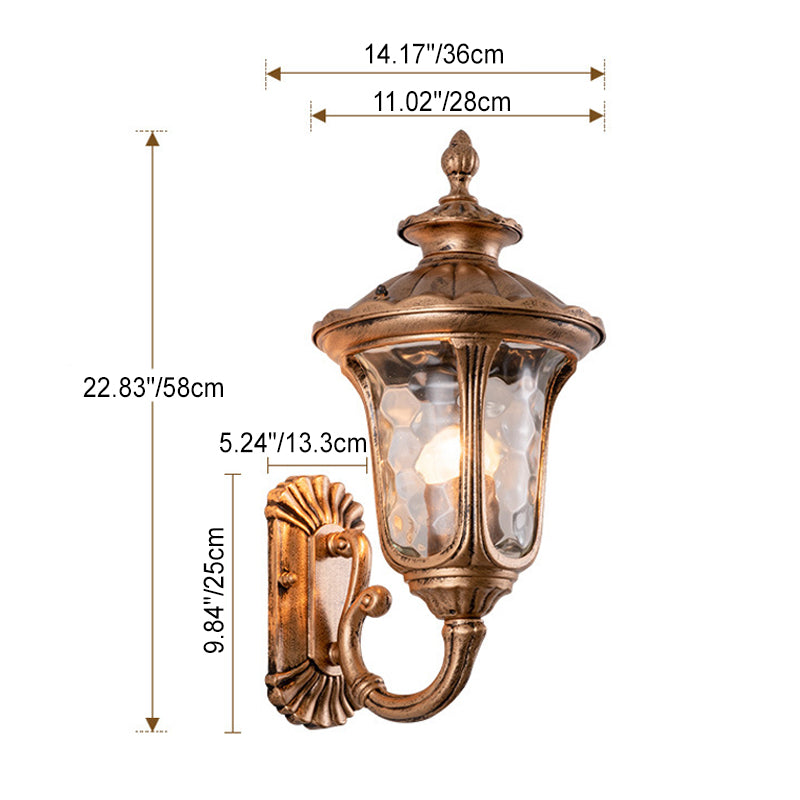 Waterproof Aluminum Glass 1-Light Outdoor Wall Sconce Lamp