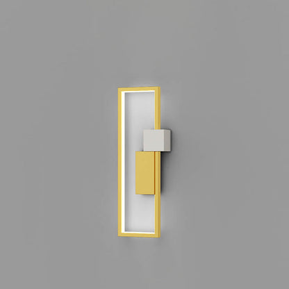 Minimalist Square Frame Iron Silicone LED Wall Sconce Lamp