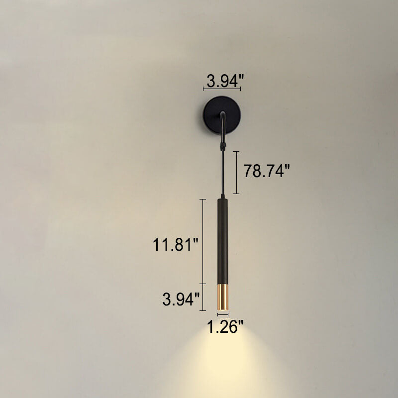 Minimalist Long Cylindrical Spotlight LED Wall Sconce Lamp