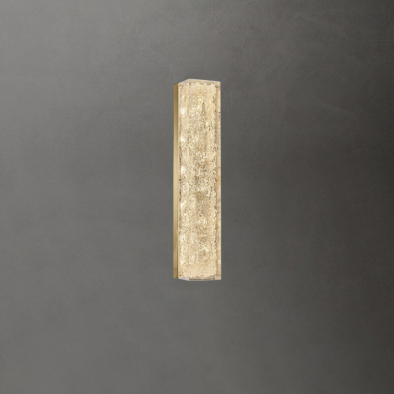 Luxury Brass Clear Resin Rectangular LED Wall Sconce Lamp