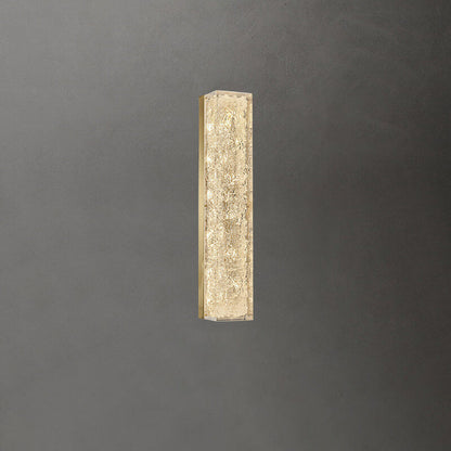 Luxury Brass Clear Resin Rectangular LED Wall Sconce Lamp