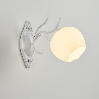 Nordic Floral Glass Round 1/2 Light Wall Sconce Lamp