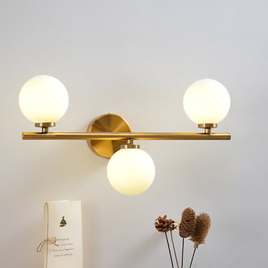 Mid-Century Iron Glass Ball 1/2/3-Light Wall Sconce Lamp