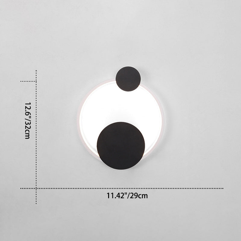 Iron Aluminum Round Elliptical LED Wall Sconce Lamp