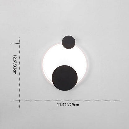 Iron Aluminum Round Elliptical LED Wall Sconce Lamp