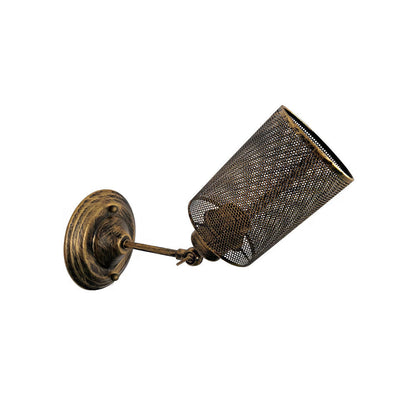 Farmhouse Iron Mesh Cylinder 1-Light Wall Sconce Lamp