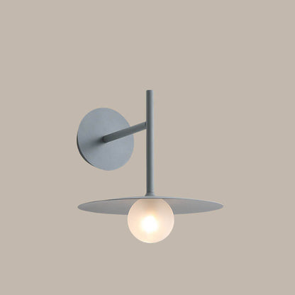 Solid Color Round Hardware Glass 1-Light Wall Sconce Lamp