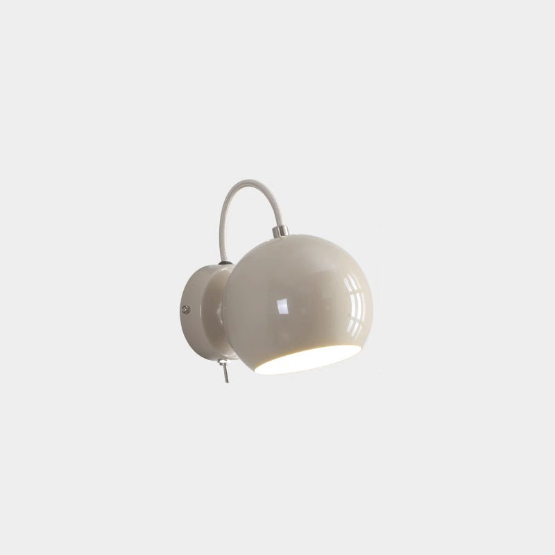 Cream Spherical Iron Aluminum 1-Light Wall Sconce Lamp